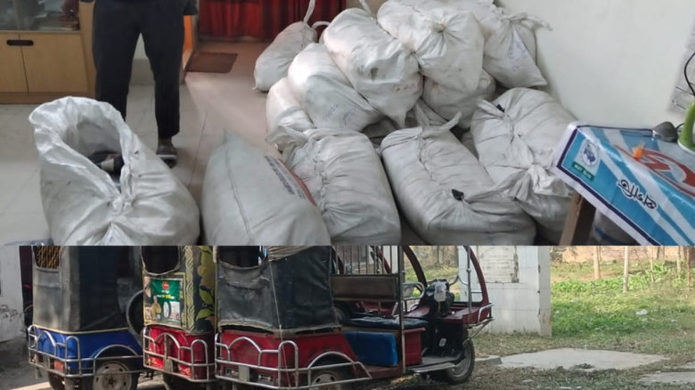 নাগেশ্বরীতে ২৪৮ পিস ভারতীয় কাপড়সহ ৩টি অটোরিকশা জব্দ, আটক ৩
