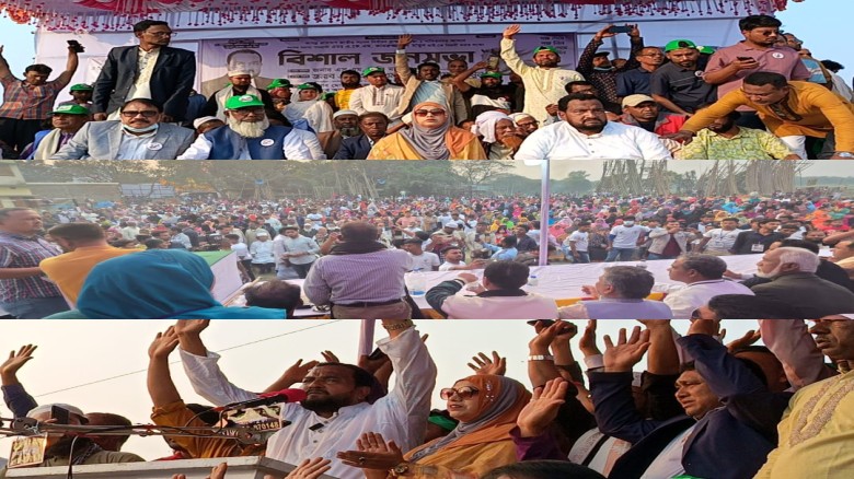 নাসিরনগরে জনসমুদ্রে রূপ নিল এডঃ একেএম কামরুজ্জামান মামুনের ঘ