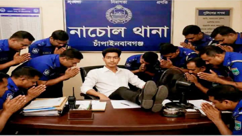নাচোল থানার ওসির কক্ষে এআই দিয়ে ছবি ভাইরাল: অভিযুক্ত যুবক গ্