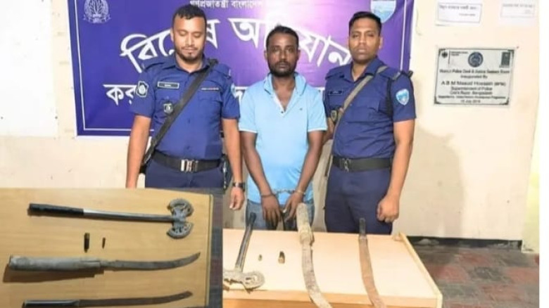 কক্সবাজার শহরে ছিনতাইয়ের প্রস্তুতিকালে দেশীয় অস্ত্রসহ ১ জন গ