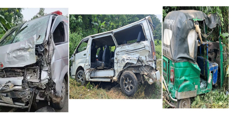 ওসমানীনগরে অ্যাম্বুলেন্স, মাইক্রবাস ও  সিএনজির সংঘর্ষে নিহত 